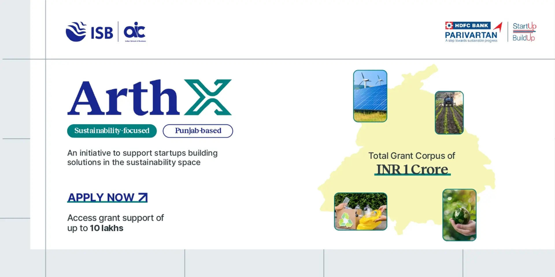 HDFC Bank Parivartan and AIC ISB launch ArthX to back Punjab’s sustainability startups. Apply now
