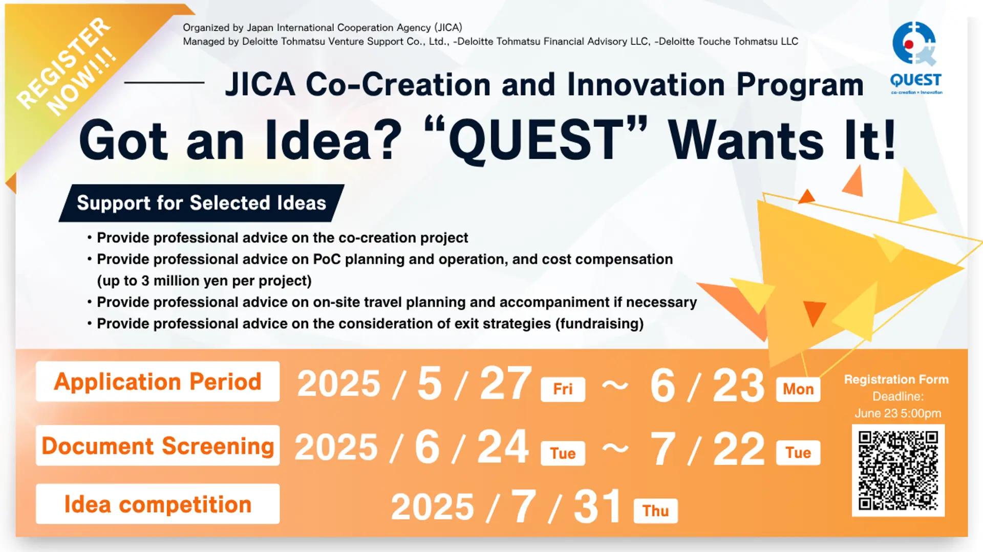 Calling all innovators to apply now for JICA’s QUEST co-creation program