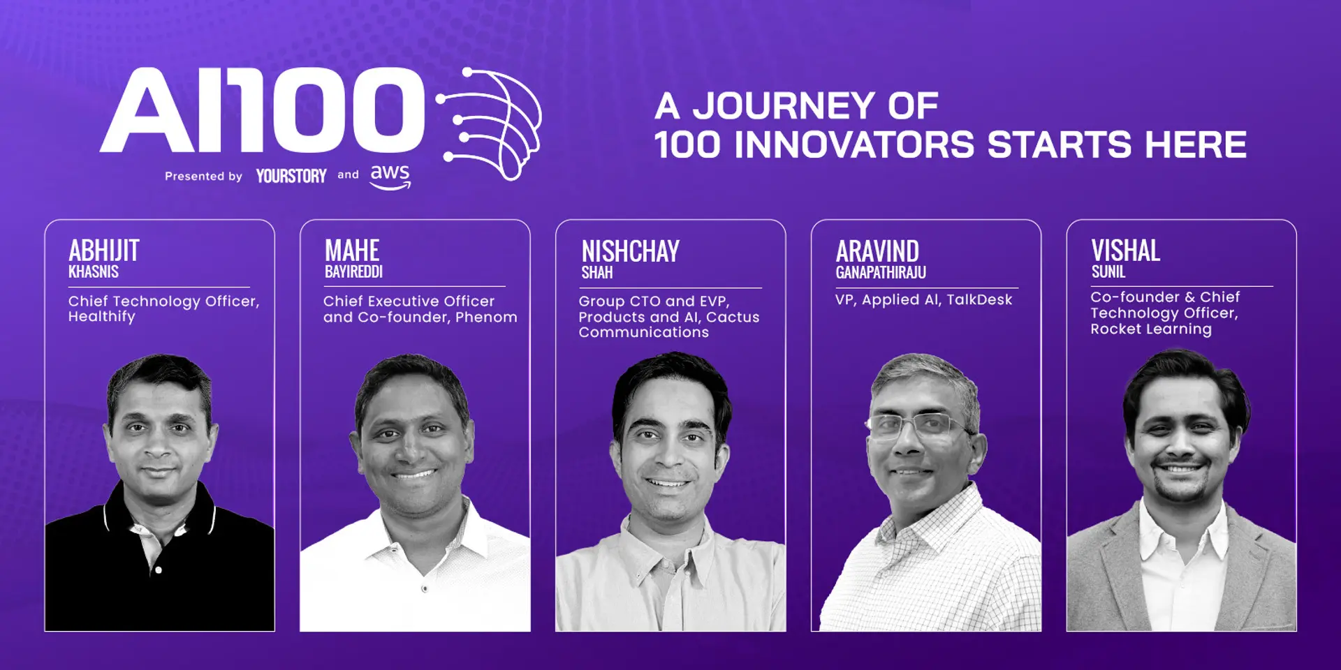 AI100, an initiative by YourStory and AWS, unveils the first cohort of AI leaders