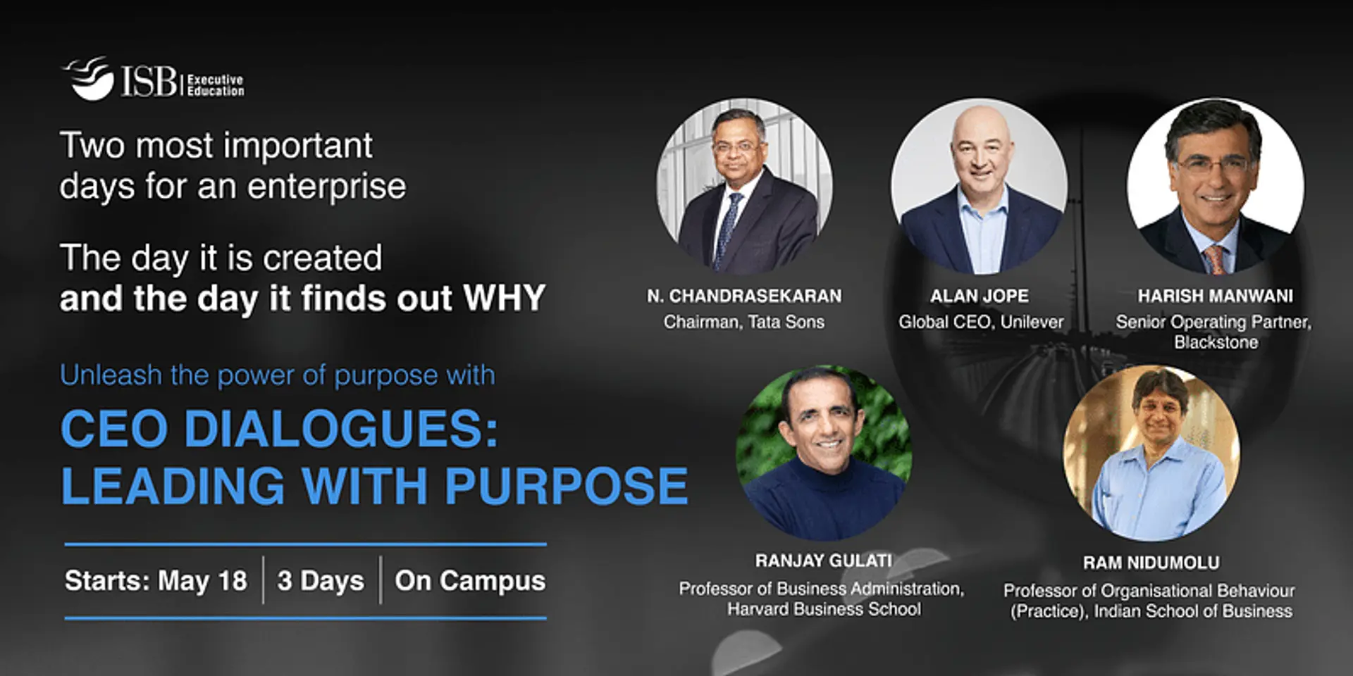 ISB EXECUTIVE EDUCATION PROGRAMME AIMS TO HELP BUSINESS LEADERS BALANCE PROFIT AND PURPOSE