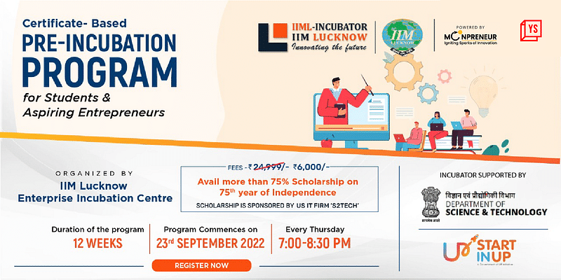 IIM Lucknow EIC’s certification based Pre-Incubation Program to kick start from September 23,2022