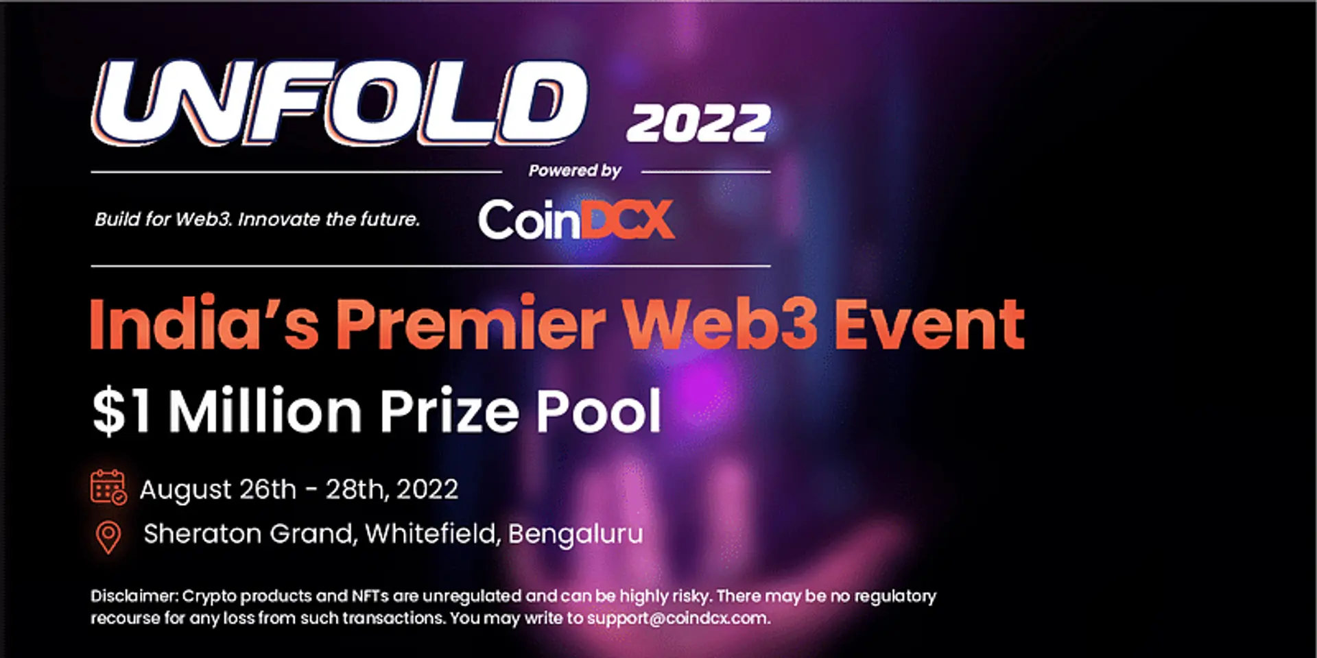 Unfold 2022 by CoinDCX, a first-of-its-kind Web3 event in India, will help build the future of the internet