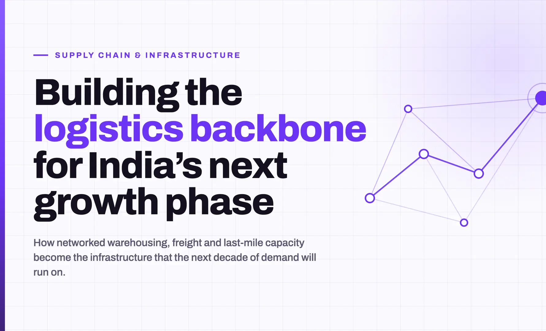 Building the logistics backbone for India's next growth phase