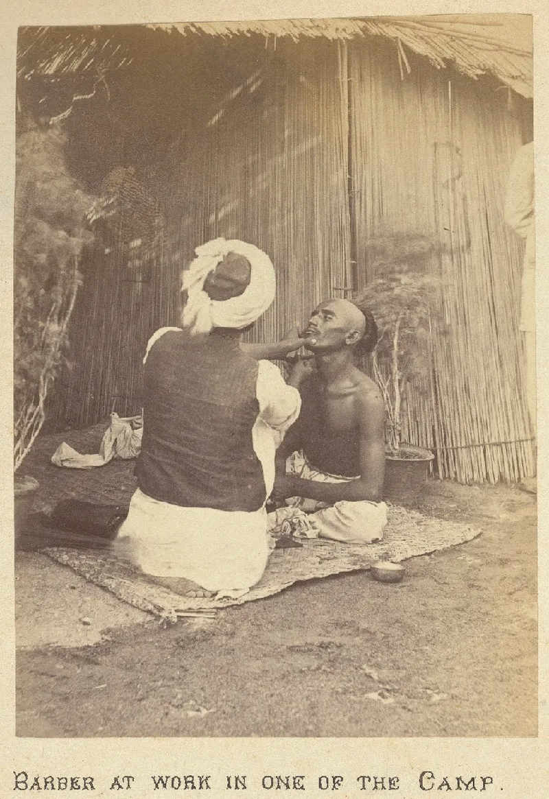 Barber at work in one of the camps 