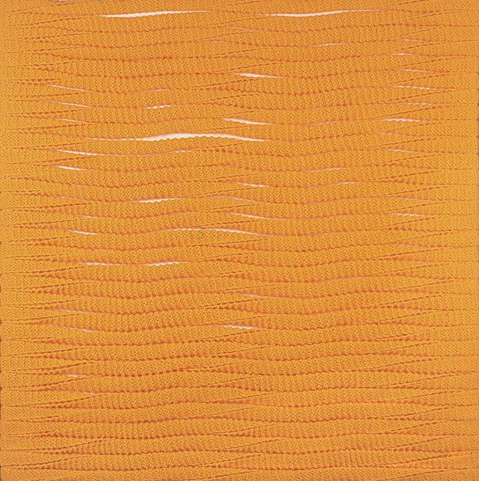 Coiled Together, Wool on canvas, 35 x 35 inches 2005