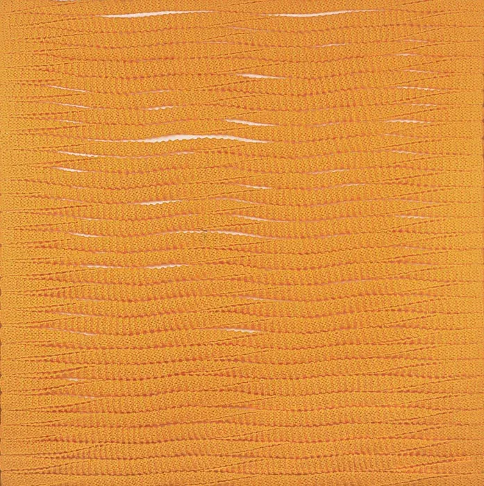 Coiled Together, Wool on canvas, 35 x 35 inches 2005