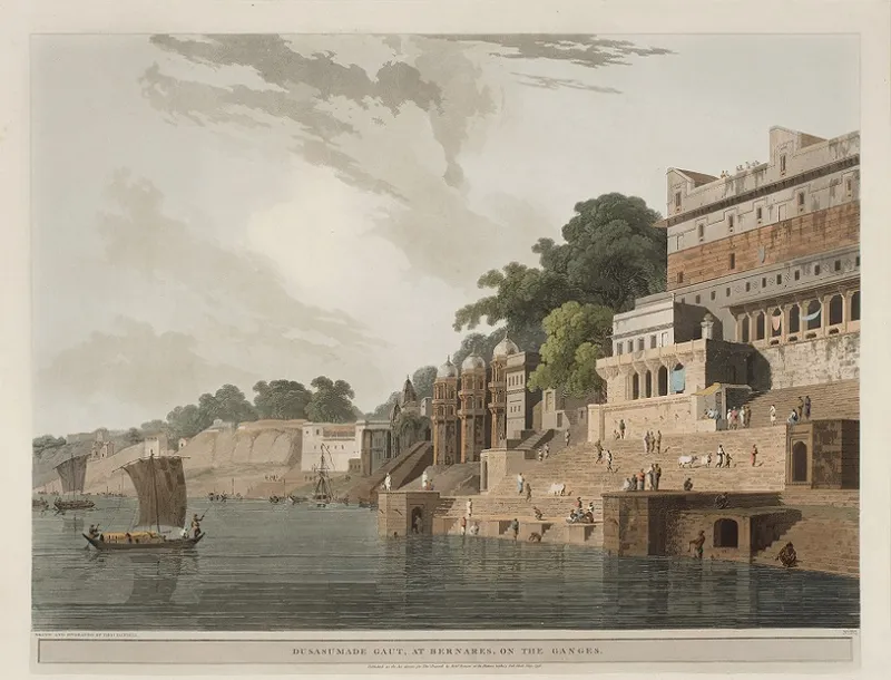 Dusasumade Gaut, At Bernares, On The Ganges by Thomas Daniell