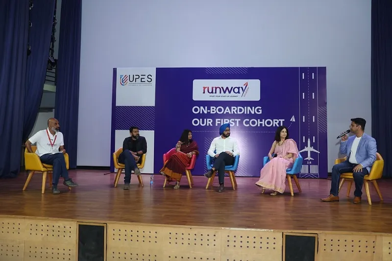 Panel discussion on startups (Left: Rahul Nainwal, moderator)
