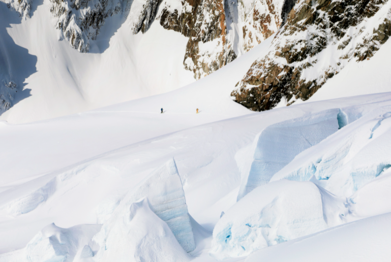 Ski touring across the Franz Joseph Glacier in Spring by Mark Clinton, Australia