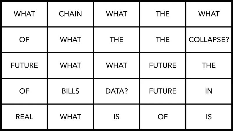 Text cells from Vision 2020 by Robert Good; Image courtesy of the artist