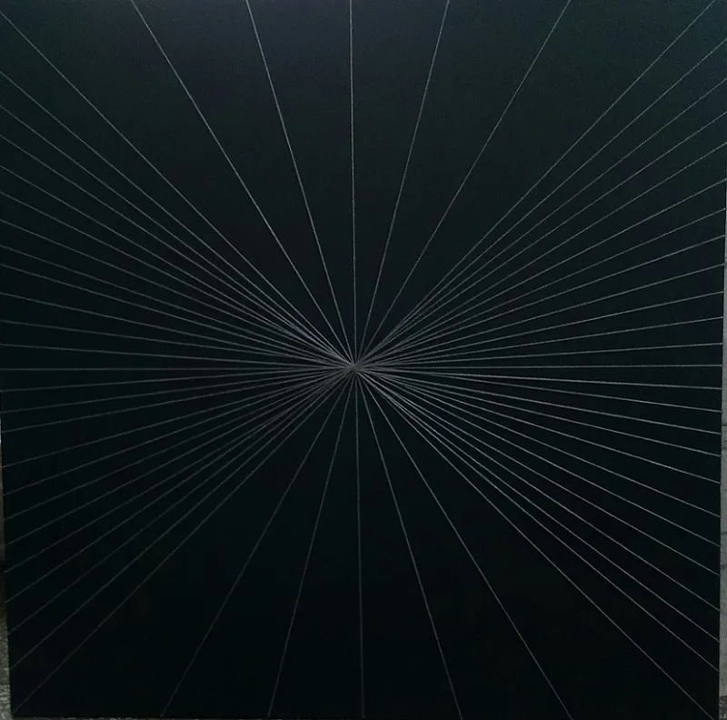 Coiled Together, Wool on canvas, 35 x 35 inches  2005