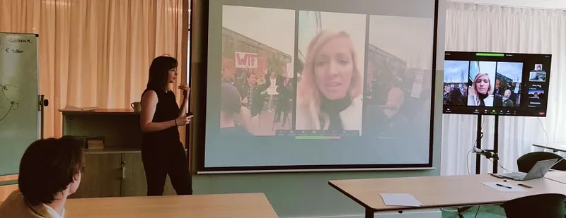 Lauren Celenza teaching about protesting