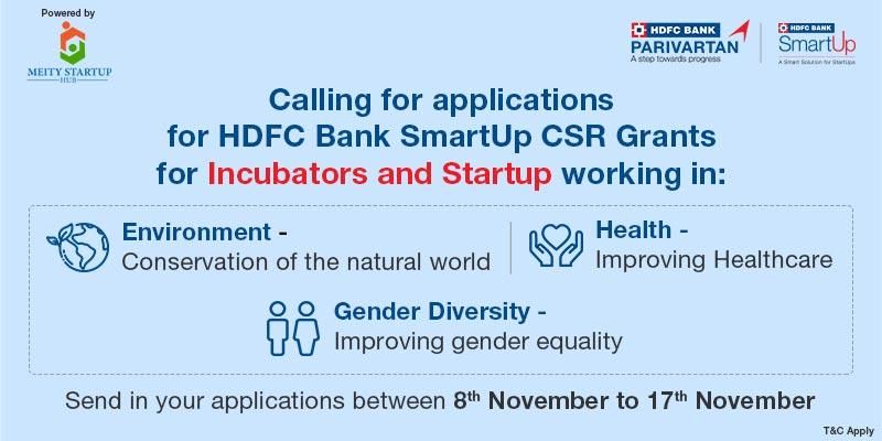 HDFC Bank’s Parivartan SmartUp grants to help startups drive social change with innovation