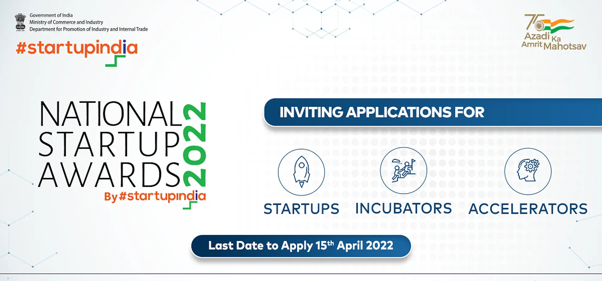 A rare opportunity to be named among India’s best startups at the National Startup Awards