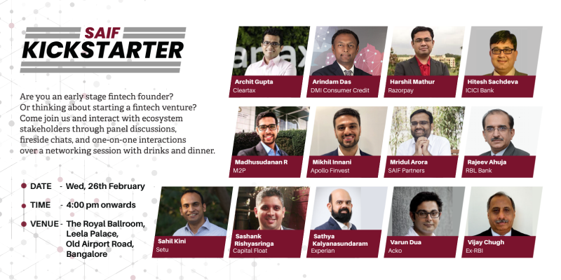 SAIF Partners launches Kickstarter, a series of events to help early-stage startups grow  
