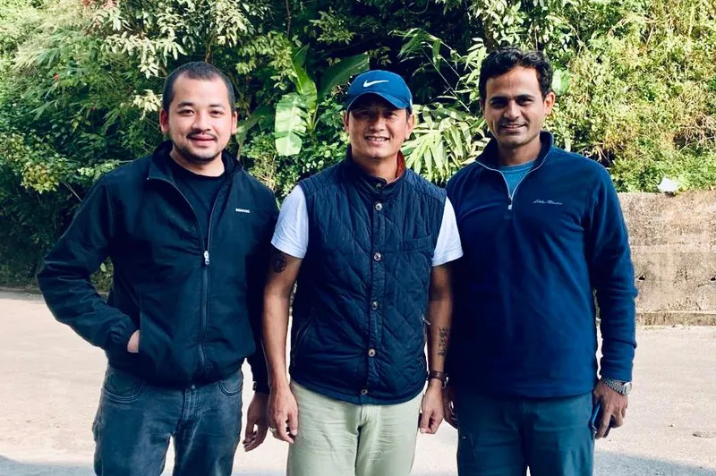 Rewaj, Bhaichung and Anuj Sharma (Left-right)