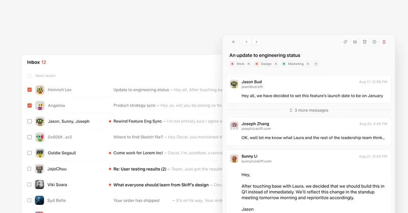 Screenshot of Skiff Mail