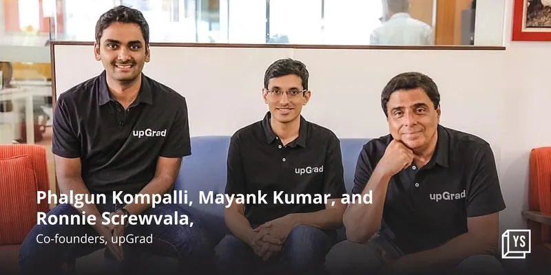 Phalgun Kompalli, Mayank Kumar, Ronnie Screwvala, Co-founders, upGrad