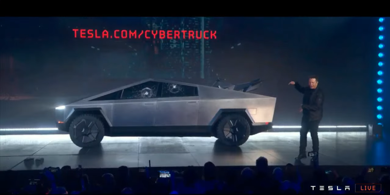 Tesla Ceo Elon Musk Unveils Cybertruck Says Pressurised