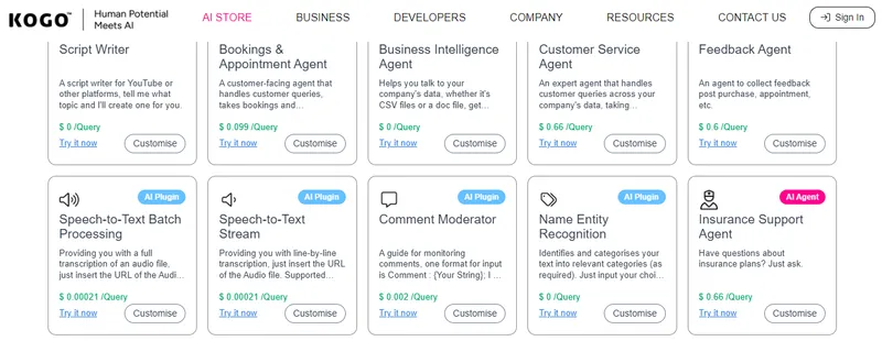 KOGO's AI Agent Store