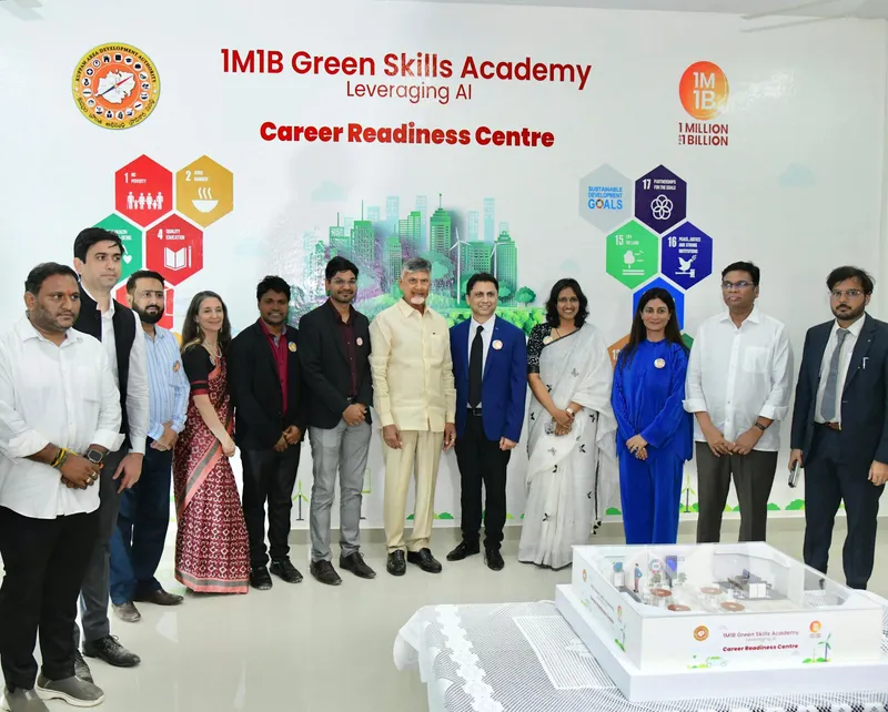 N. Chandrababu Naidu,Chief Minister of Andhra Pradesh inaugurated India's first 1M1B Green Skills Academy’s Career Readiness Centre at Kuppam, Andhra Pradesh