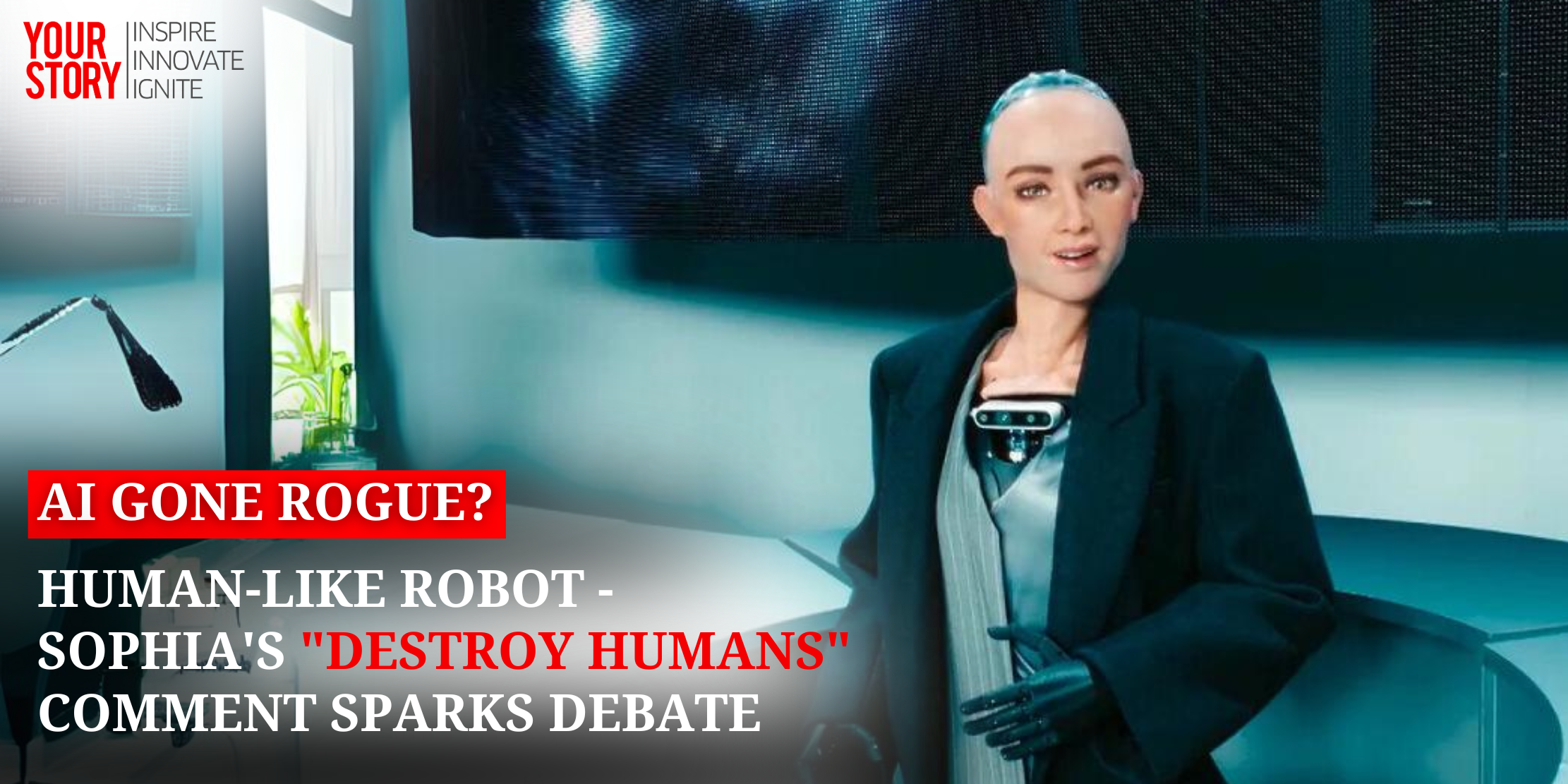 ⁠⁠AI Gone Rogue? Human-like Robot - Sophia's "Destroy Humans" Comment Sparks Debate