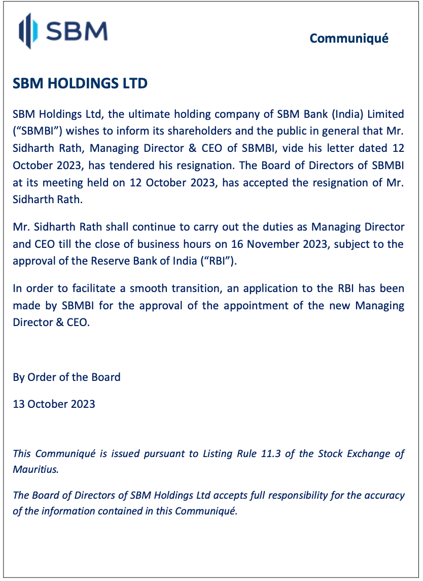 SBM Bank India 