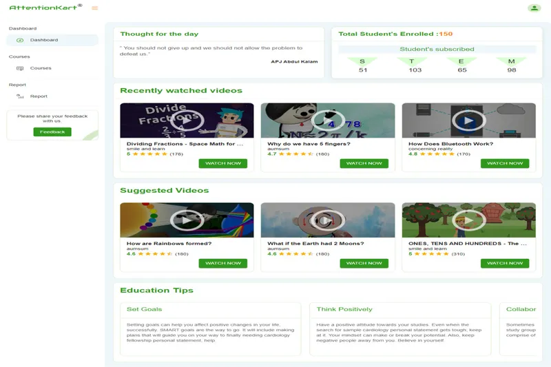 AttentionKart dashboard