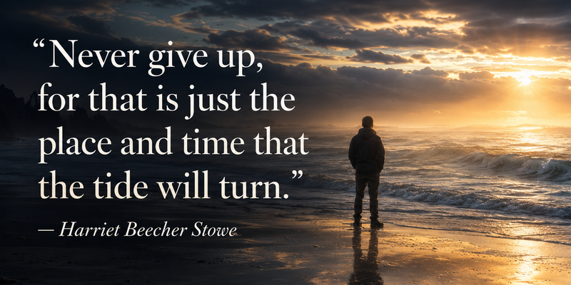 When the Tide Turns: The Practical Wisdom Behind “Never Give Up”