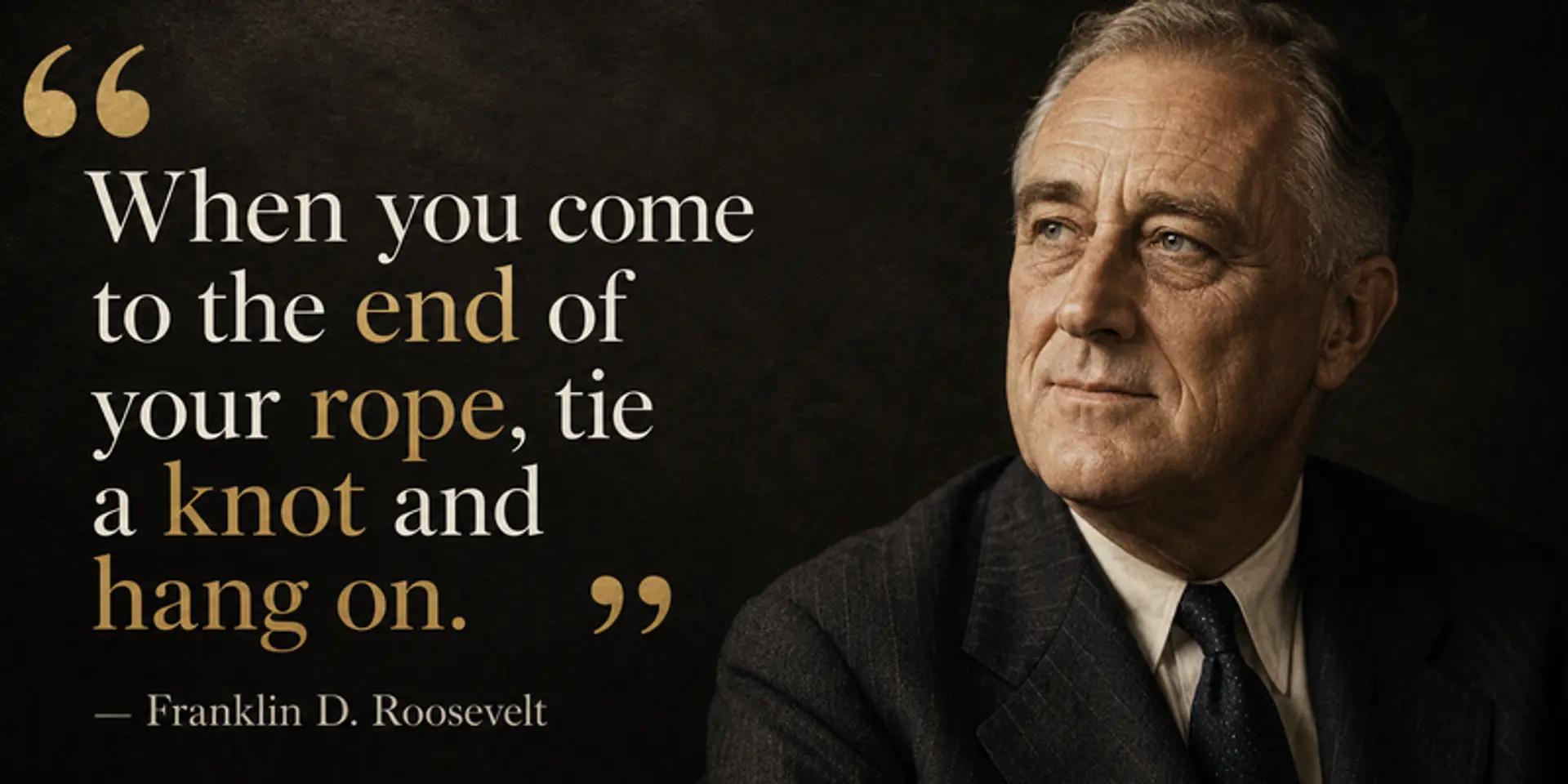 Tie a Knot and Hang On: Practical Resilience from Roosevelt
