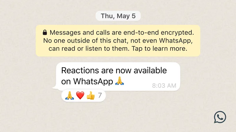 Whatsapp emoji reactions