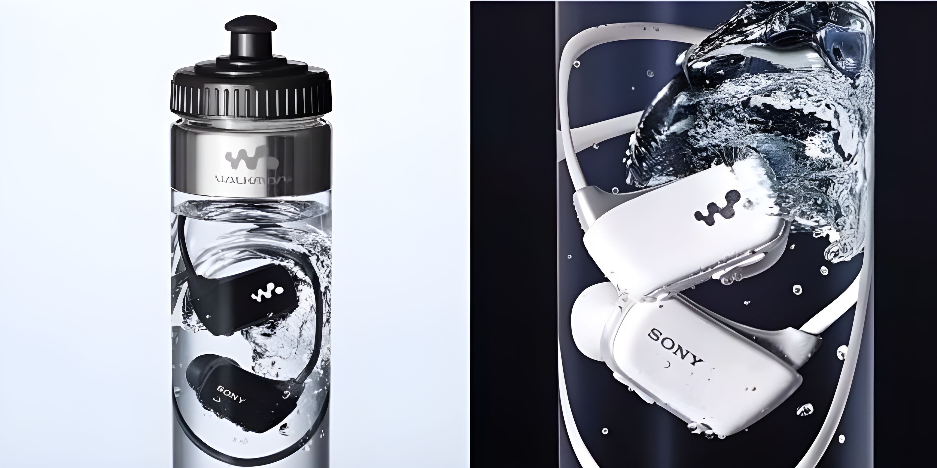 Sony Showcases Waterproof Walkman's Unique Sale Inside Water Bottles