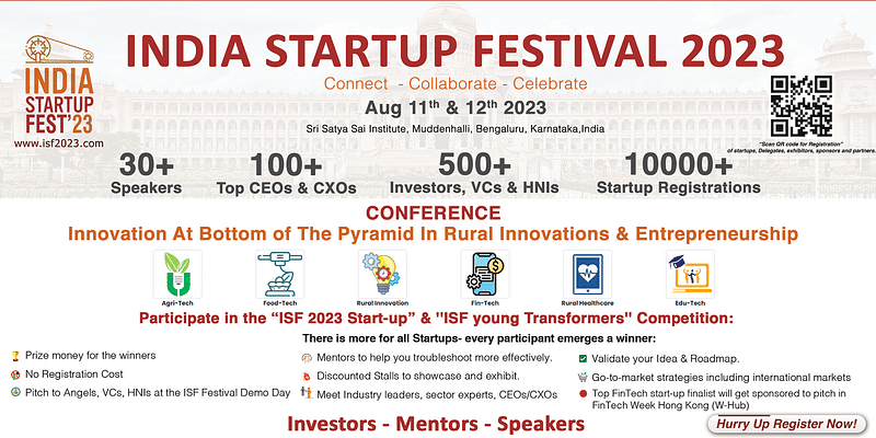 Indian Startup Festival 2023: Bengaluru's Epicenter for 10,000+ Startups and 500+ Investors