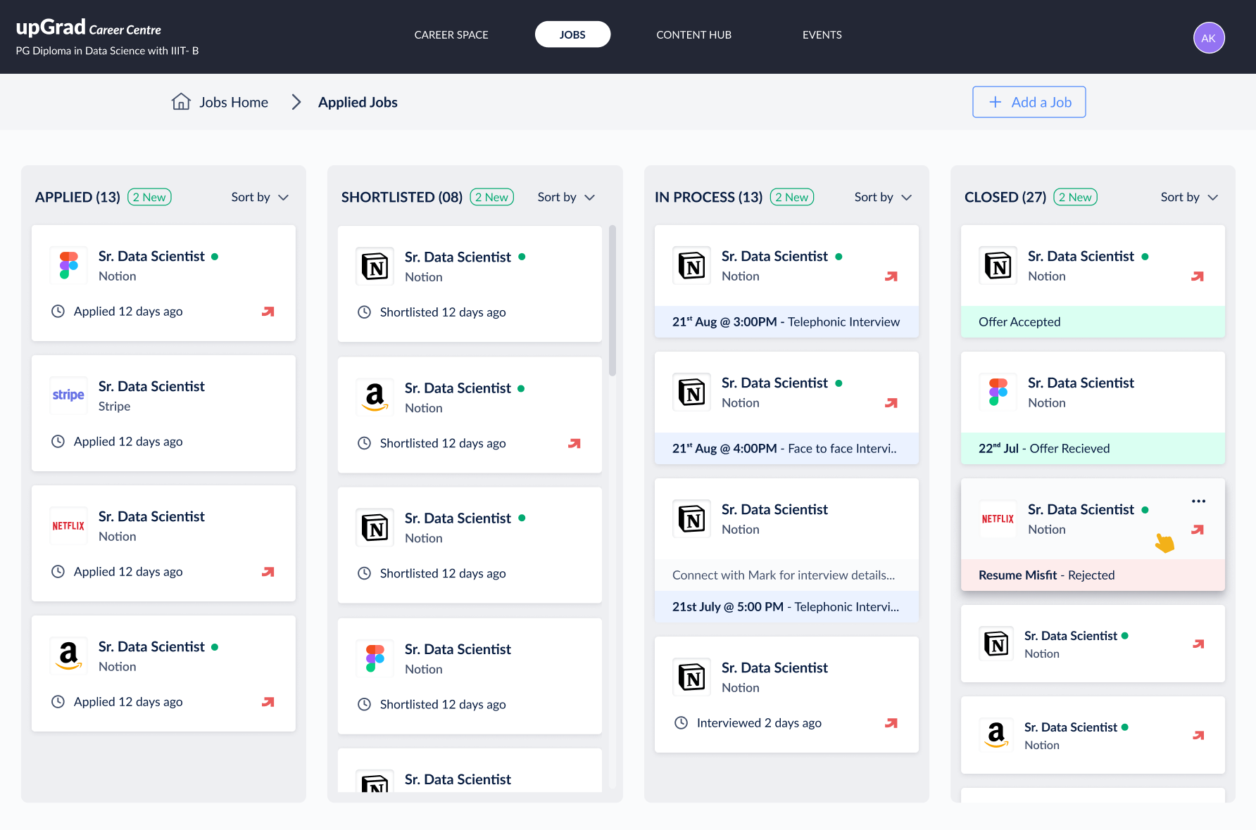 Product roadmap - upGrad