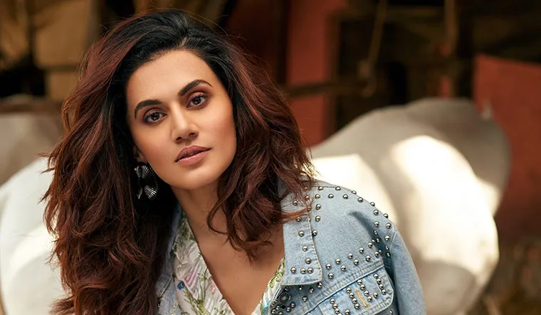 tapsee pannu in a denim jacket