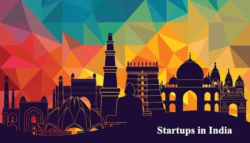 Top 15 Indian startups in 2023 graphic of famous monuments