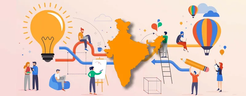 Indian startup ecosystem involving ideation, funding and designing