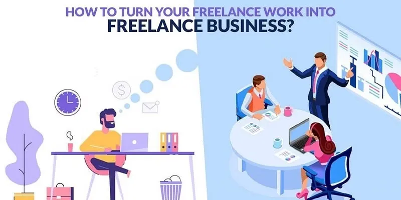 a freelancer working individually and an entrepreneur working as a team