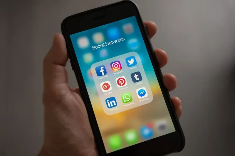 a phone screen showing the social media apps