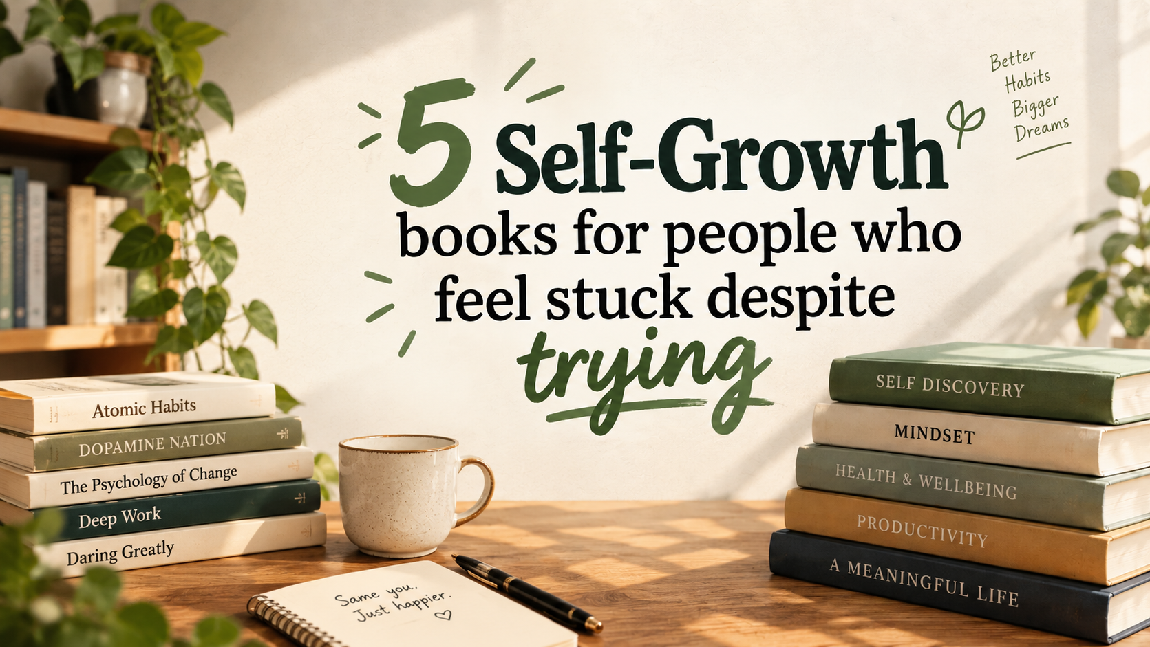 5 Self-growth books for people who feel stuck despite trying