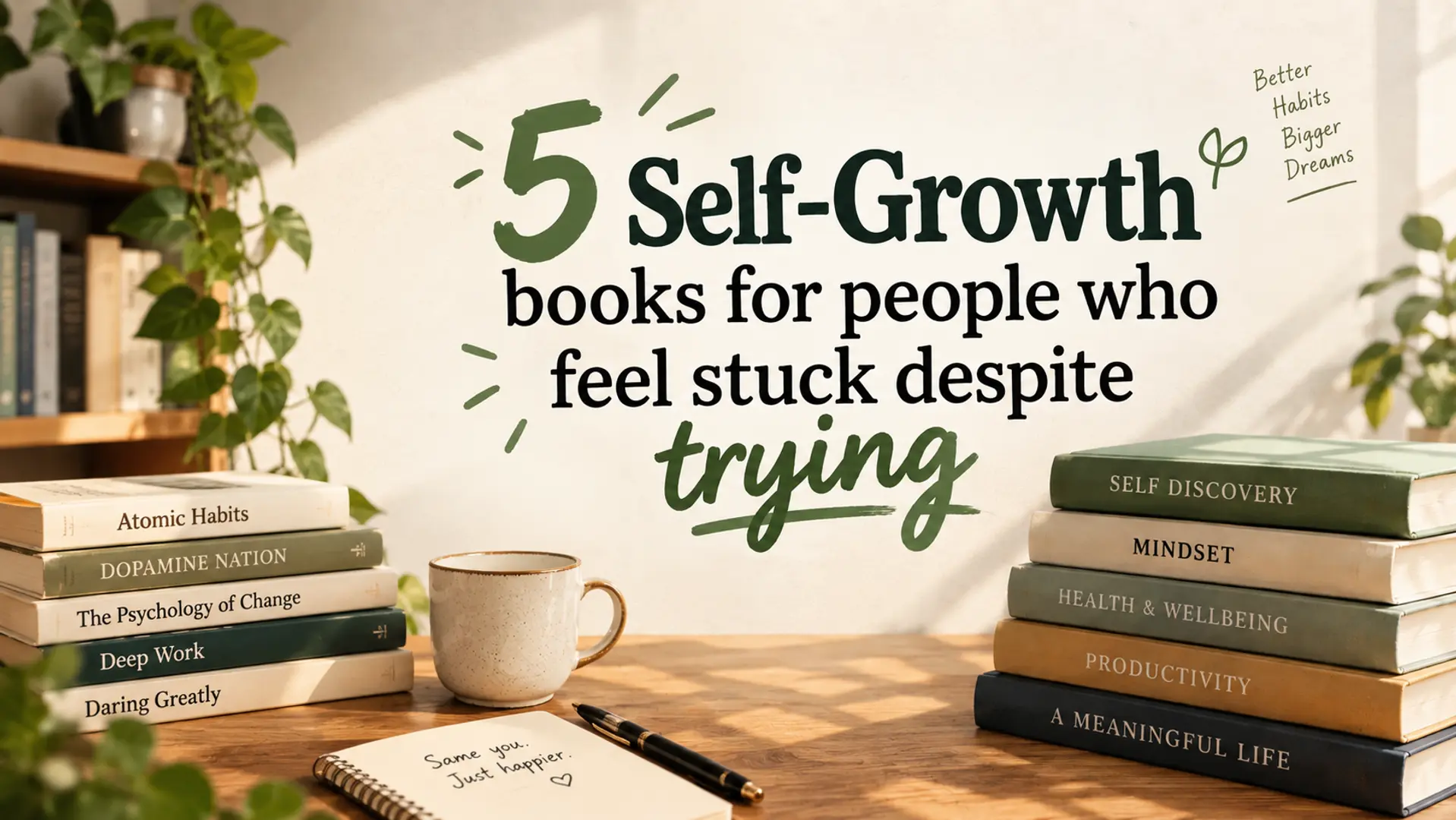 5 Self-growth books for people who feel stuck despite trying