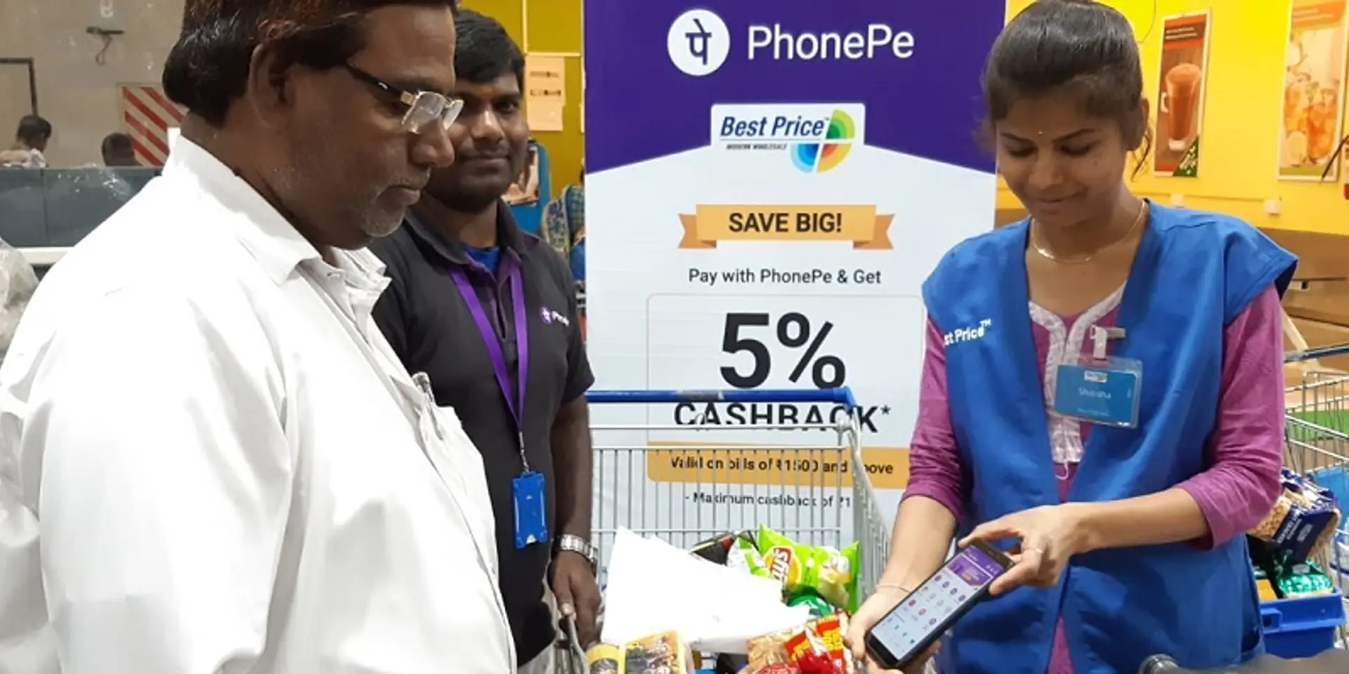 PhonePe is the first UPI app that can be used at Walmart India's B2B stores