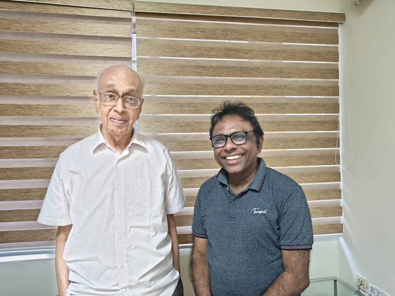 Ramesh Vinayakam with Shriram group founder Thyagarajan