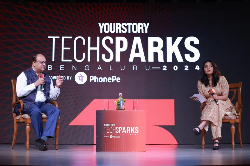 Anil Agrawal, a Member of the Competition Commission of India; Shradha Sharma, Founder and CEO of YourStory