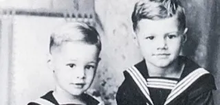 Photo of Tom Monaghan (right) and his brother James Monaghan (left) as children