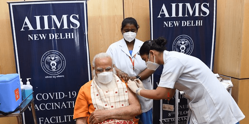 PM Modi takes second dose of COVID-19 vaccine at AIIMS