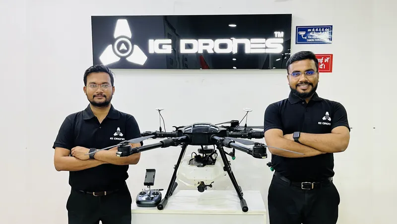 IG Drone Co-Founders L:R - Om Prakash (COO) and Bodhisattwa Sanghapriya (CEO)