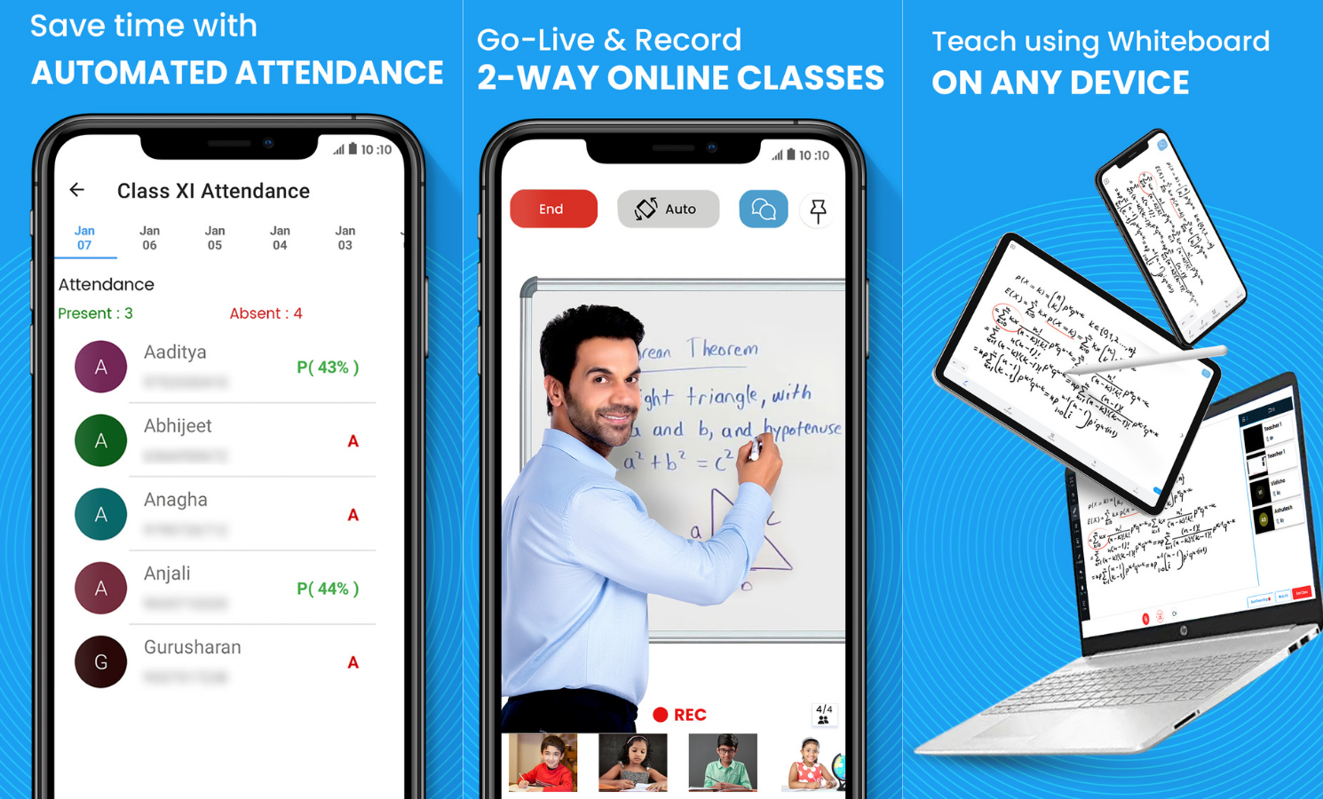 Screenshot of Teachmint app feature