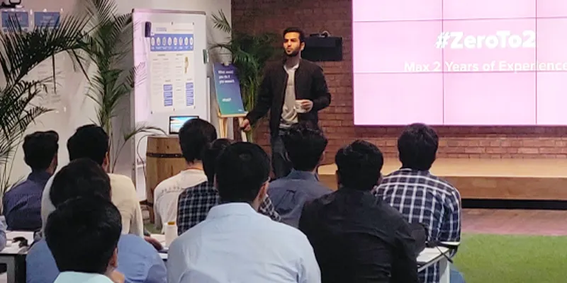 Hike Founder and CEO Kavin Bharti Mittal addressing ZeroTo2 candidates