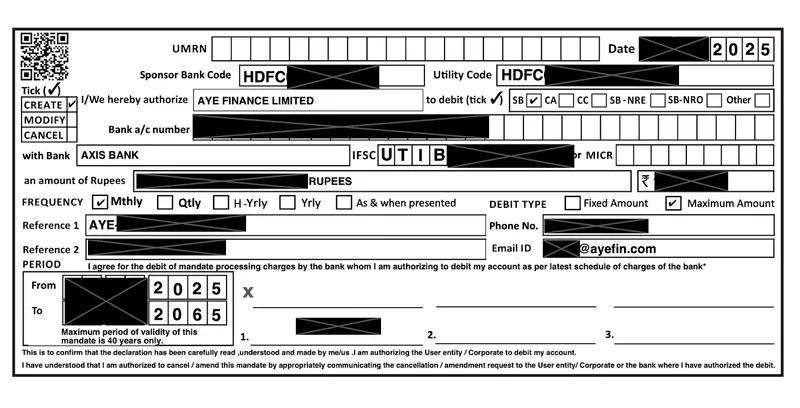 Redacted example of exposed transaction form.